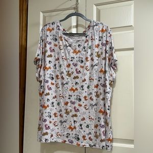 Disney Cats 3x plus size shirt blouse top NWT